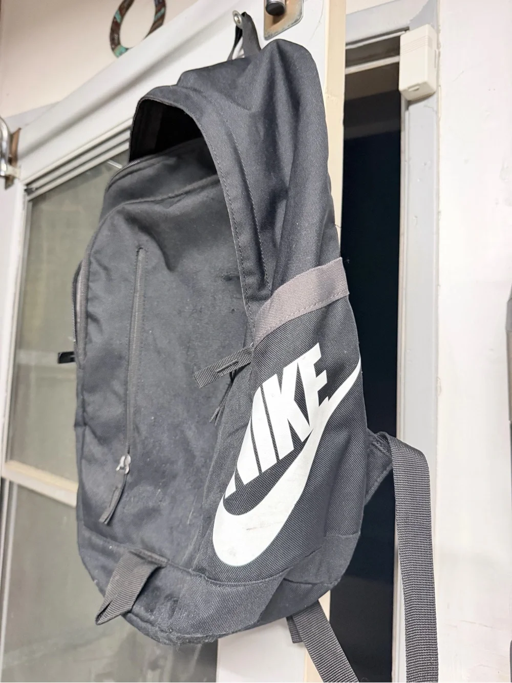 Nike Black Backpack with White Swoosh Logo